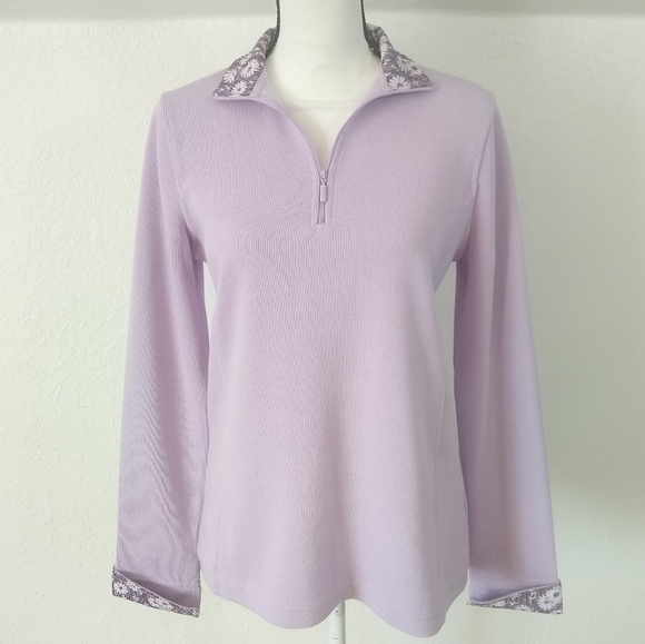 SALE 🛍️ 🆕 ORVIS Women's Sandy Point Pullover 1/4 Zip Sweatshirt Floral - Picture 1 of 11